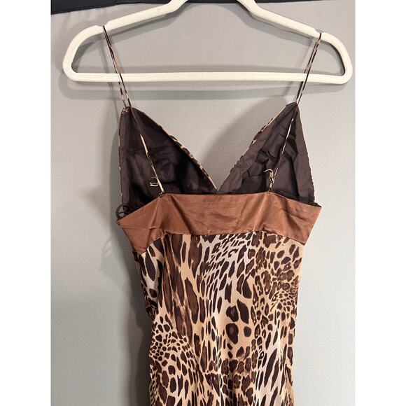 Mia Paluzzi Maxi Dress Leopard Print Sz 4 Y2K 2000s Formal Party Cocktail - Picture 6 of 15